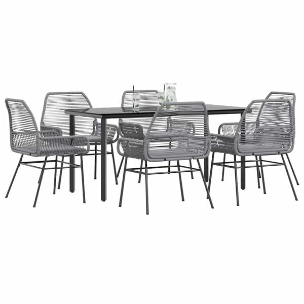 vidaXL Garden Dining Set Black, Grey, Dark Grey