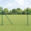 vidaXL Fence Posts Manual 7 pcs Green Ø32mm 200 cm Galvanized steel