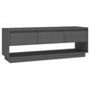 vidaXL TV Stand Grey Solid pine wood Large TV Stand Rectangular