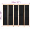vidaXL 5-Panel Room Divider Black 78.7"x66.9"x1.6" Fabric