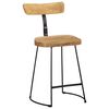 vidaXL Bar Stool Set of 2 Brown and Black Solid Mango Wood and Metal