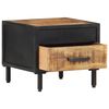 vidaXL Bedside Cabinet Brown Rough Mango Wood, Powder-Coated Steel Small