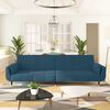 vidaXL Sofa Bed Dark Grey Velvet (100% polyester), wood, metal, foam