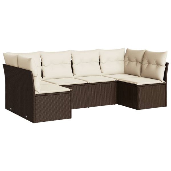 vidaXL Garden Sofa Set Brown and Cream White