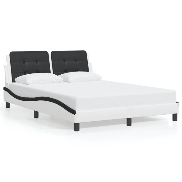 vidaXL Bed Frame White and Black