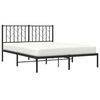vidaXL Bed Frame Black Powder-Coated Steel Double Bed Frame