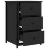 vidaXL Bedside Cabinet Set of 2 Black Engineered wood, Iron Medium