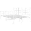 vidaXL Bed Frame White Powder-Coated Steel 47.2 x 78.7 in Bed Frame