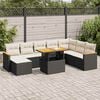 vidaXL Garden Sofa Set Black PE rattan 9 Piece Set Modular
