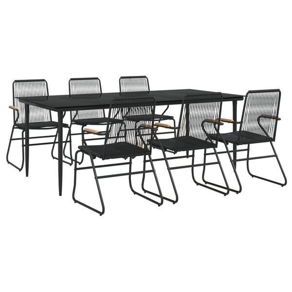 vidaXL Garden Dining Set Black
