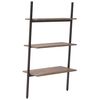 vidaXL Leaning Shelf Dark brown and black Engineered wood and steel