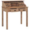 vidaXL Desk Teak Solid teak wood 35.4 in Desk Rectangular Rustic