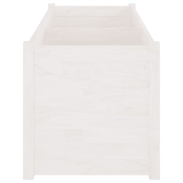 vidaXL Garden Planter White Solid pine wood 59.1 x 19.7 x 19.7 in