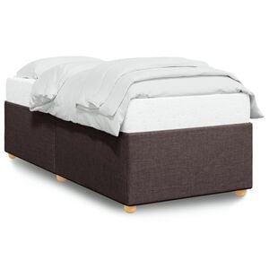 vidaXL Bed Frame Dark Brown Polyester, Plywood, Engineered wood
