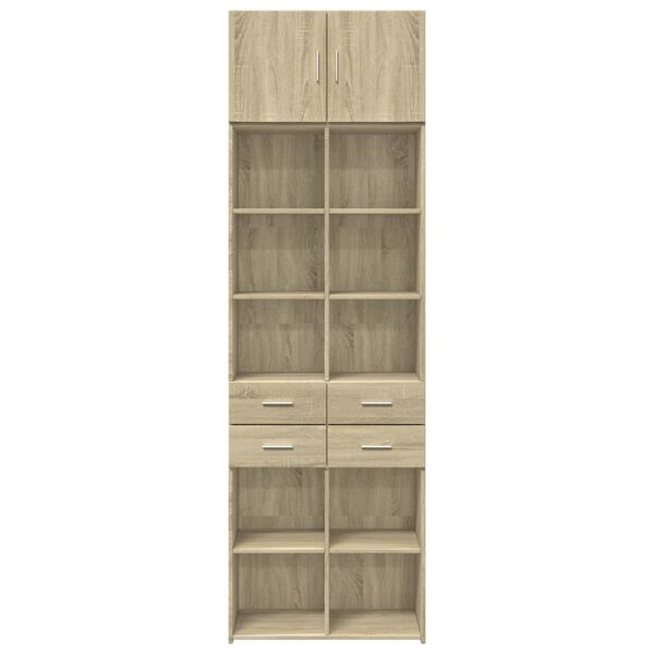vidaXL Storage Cabinet Sonoma Oak Engineered Wood Tall Storage Cabinet