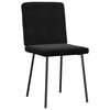 vidaXL Dining Chair Set of 4 Black Velvet, Plywood, Metal Standard