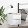 vidaXL Wall-mounted Bedside Cabinet White Engineered wood Small