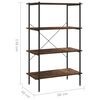 vidaXL Shelving Unit Black and natural wood Engineered wood, Steel Medium