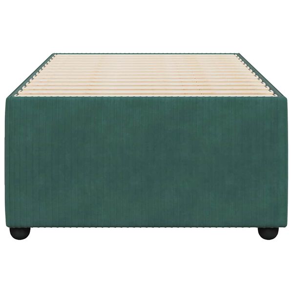 vidaXL Bed Frame Dark Green Velvet, Plywood, Engineered Wood Twin
