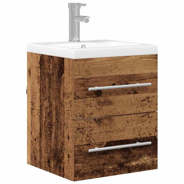 vidaXL Bathroom Sink Cabinet Old Wood 16.14 x 15.16 x 18.90 in