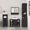 vidaXL Bathroom Furniture Set Black Engineered wood, metal, glass Standard