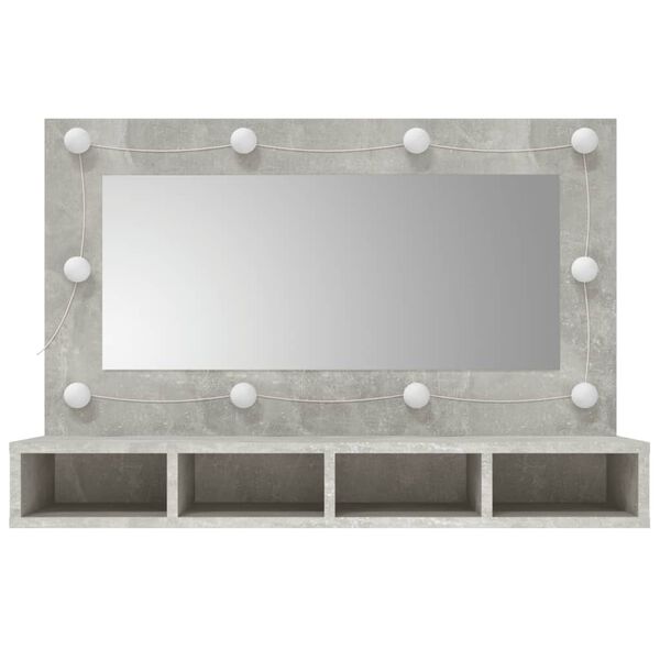 vidaXL Mirror Cabinet Concrete Gray Engineered wood, acrylic 35.4 in wide