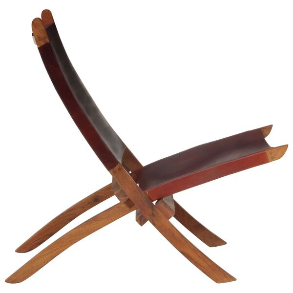 vidaXL Relaxing Chair Dark brown Goat leather, Solid acacia wood Medium