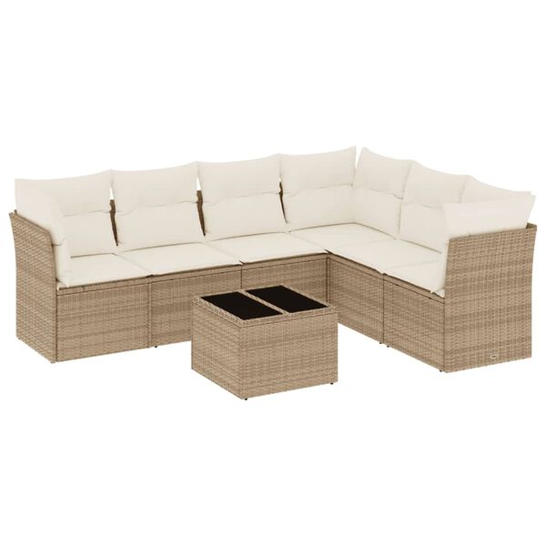 vidaXL Garden Sofa Set Beige