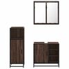 vidaXL Bathroom Furniture Set Brown oak Engineered wood, metal, glass