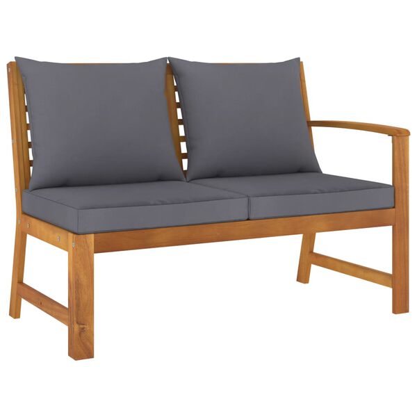 vidaXL Garden Lounge Set Acacia wood with dark grey cushions
