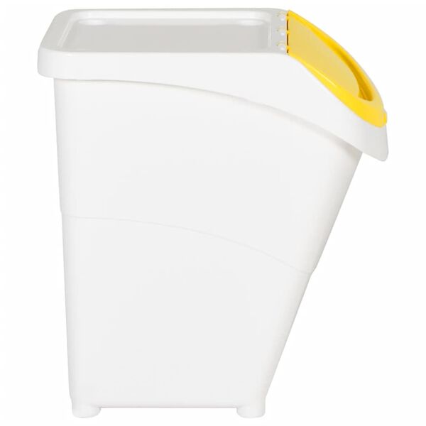 vidaXL Stackable Waste Bins with Lids 3 pcs White PP 31.7 gal