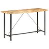 vidaXL Bar Table Brown and Black Rough Mango Wood, Iron Large Durable