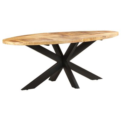 vidaXL Dining Table Oval 78.7"x39.4"x29.5" Rough Mango Wood