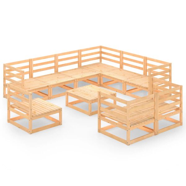 vidaXL Garden Lounge Set Natural Pine Solid Pinewood Medium Modular