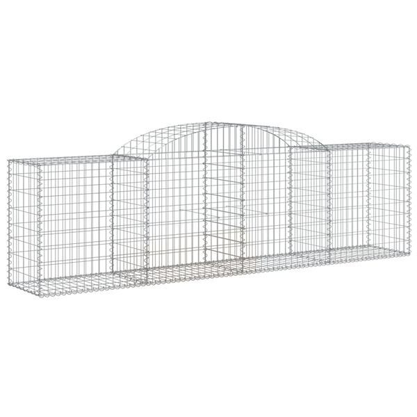 vidaXL Gabion Basket Set of 12 Silver Galvanized Iron Large