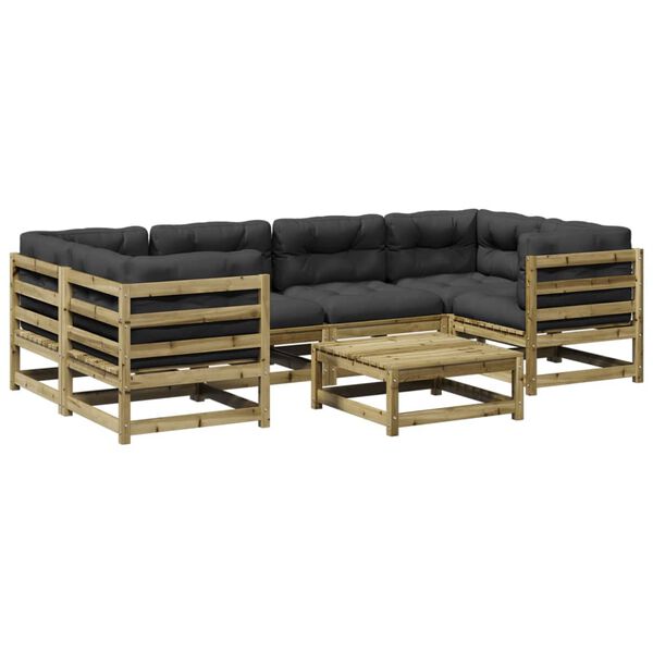 vidaXL Garden Sofa Set Anthracite Solid Pine Wood Large Modular