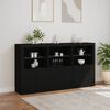 vidaXL Sideboard Black Engineered wood, glass Large Sideboard