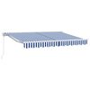vidaXL Retractable Awning Blue and White 250x200 cm fabric