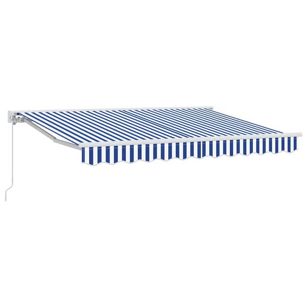 vidaXL Retractable Awning Blue and White 250x200 cm fabric