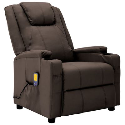vidaXL Electric Massage Reclining Chair Brown Faux Leather