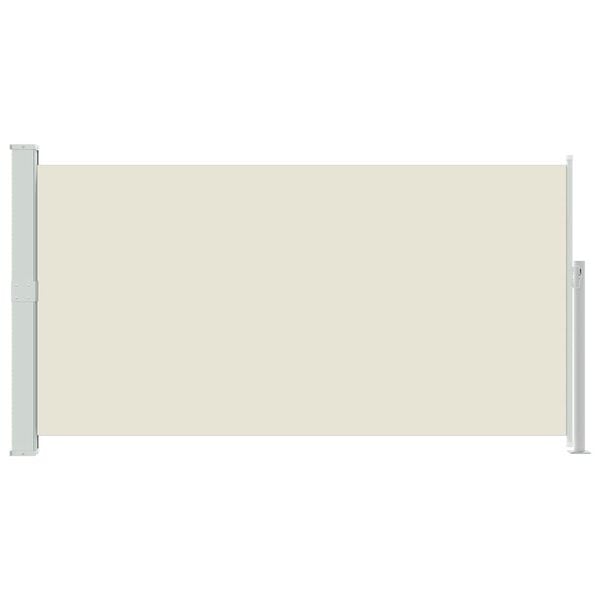 vidaXL Side Awning Cream Polyester (Screen), Steel (Stand) 63x118 in