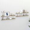 vidaXL Wall Shelf Set of 4 White and Sonoma Oak MDF Medium