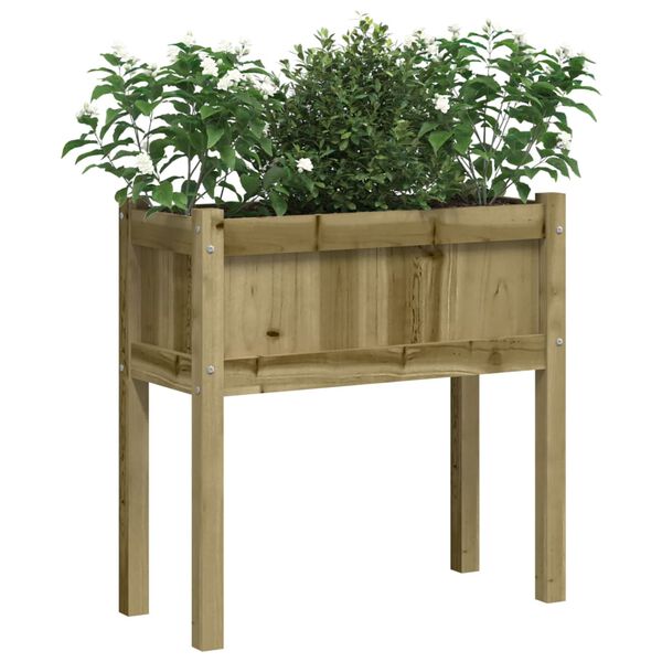 vidaXL Garden Planter Set of 2 Natural Wood Treated Pinewood Compact