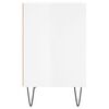 vidaXL Bedside Cabinet High gloss white Engineered wood, iron