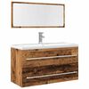 vidaXL Bathroom Furniture Set Old wood Engineered wood, glass