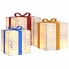 vidaXL Lighted Christmas Box Set of 3 White, Red, Gold, Blue