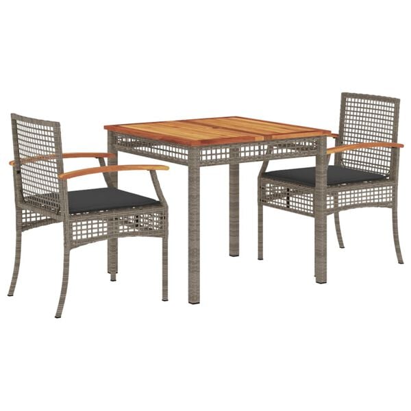 vidaXL Garden Dining Set Grey