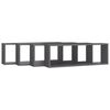 vidaXL Wall Shelf Set of 4 Gray Engineered wood