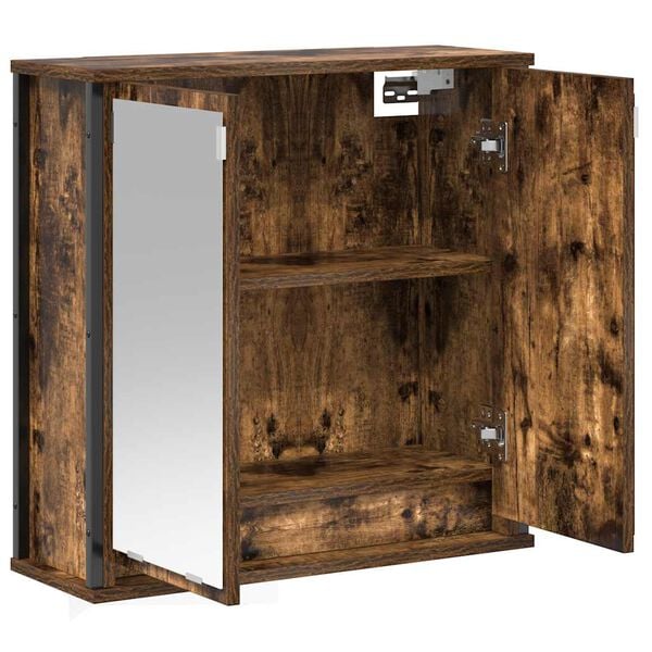 vidaXL Bathroom Wall Cabinet Smoked oak Engineered wood, steel