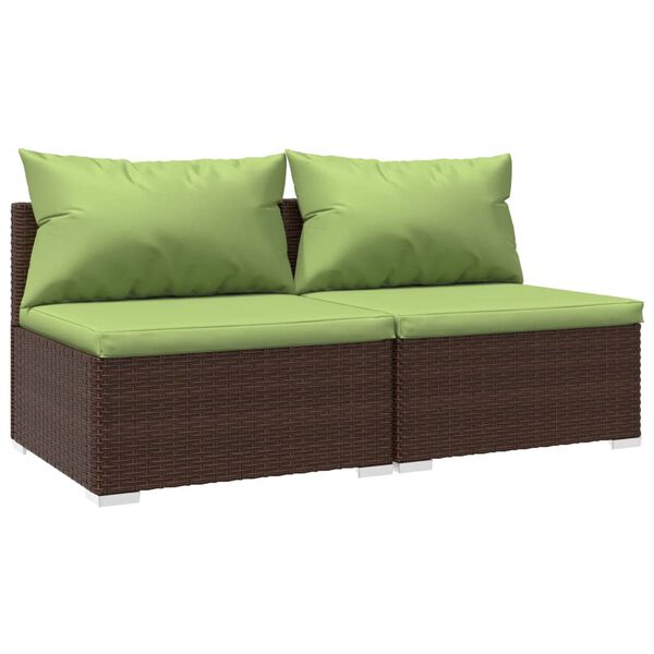 vidaXL Garden Lounge Set Brown and Green